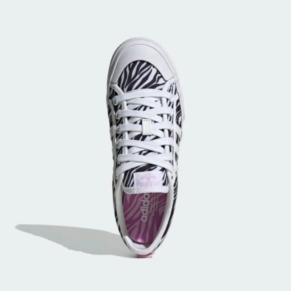 Adidas Nizza Low Top Womens Casual Platform Shoes White Black GZ9681 NEW Size 6 - Picture 3 of 10